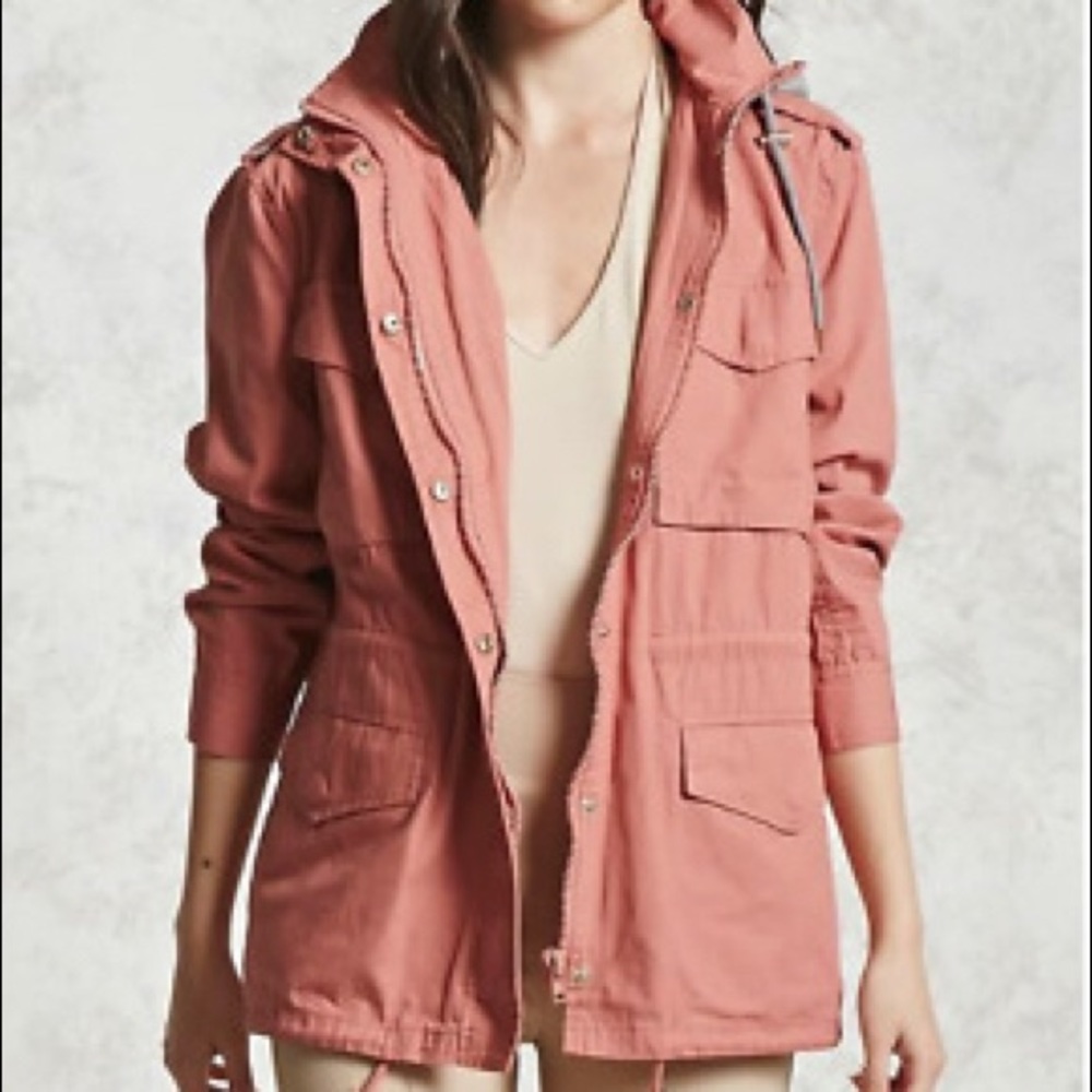 Forever 21 Parka Utility Jacket Rose color